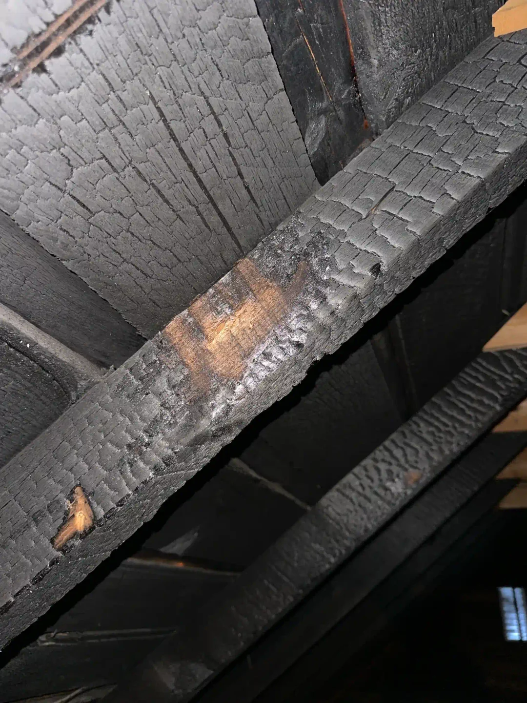burned structure in the attic Bigfork